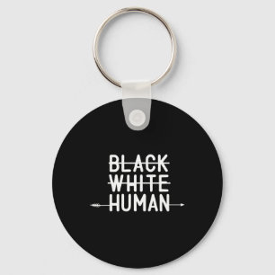Black History Month Black White Human African Amer Keychain