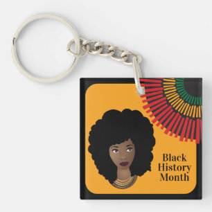 Black History Month, Black Woman, Rays of Sun  Keychain
