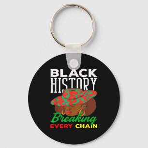 Black History Month Breaking Every Chain Women Keychain
