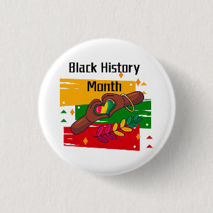 Black History Month Celebrating Rise Together  1 Inch Round Button