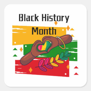 Black History Month Celebrating Rise Together  Square Sticker