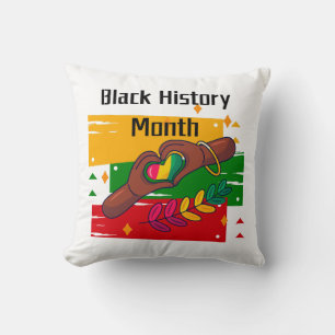 Black History Month Celebrating Rise Together Throw Pillow