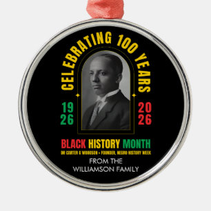 BLACK HISTORY MONTH CENTENNIAL 100 Years BHM Metal Ornament