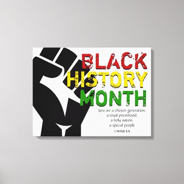 BLACK HISTORY MONTH Christian Bible Scripture Canvas Print (Front)