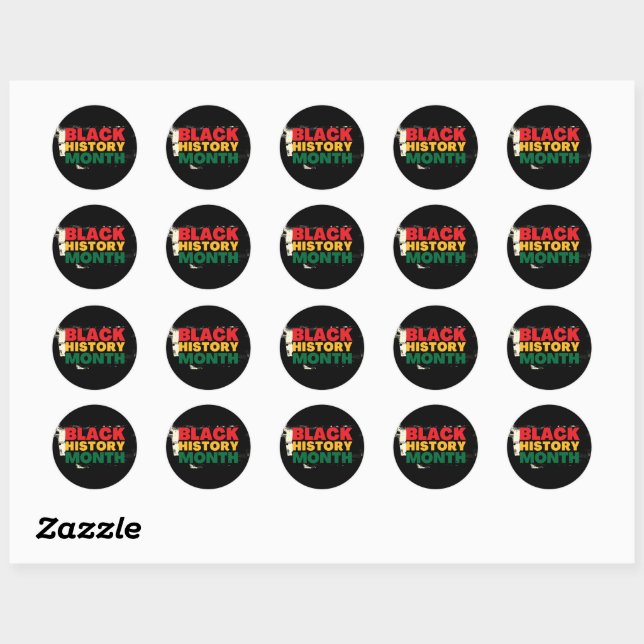 Black History Month Classic Round Sticker (Sheet)