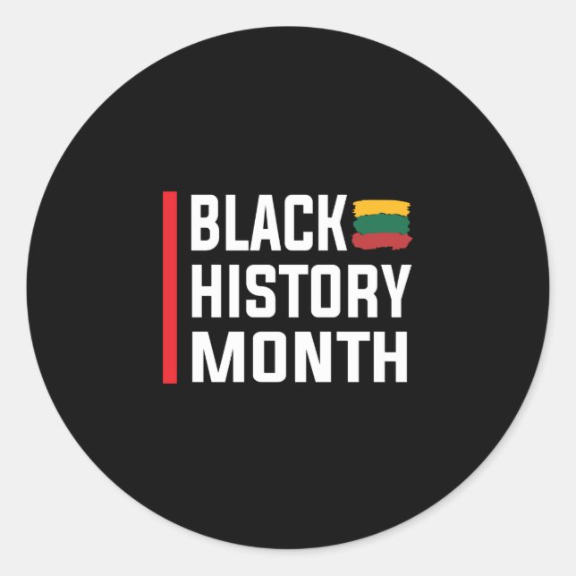 Black History Month Classic Round Sticker (Front)