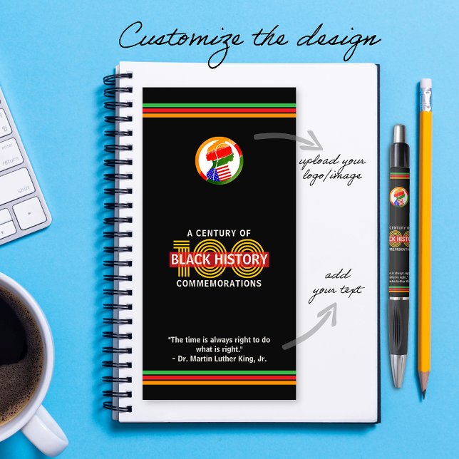 Black History Month Commemoration Centennial Pen (A Century of Black History Commemorations Black History Month Commemoration Logo & Text Custom Pen)