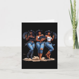 Black History Month Cowgirl Western Afro Black Wom Card