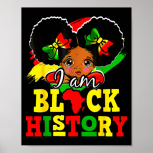 Black History Month Cute Messy Bun Girl Kids s Poster