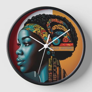 Black History month cute woman Wall Clock