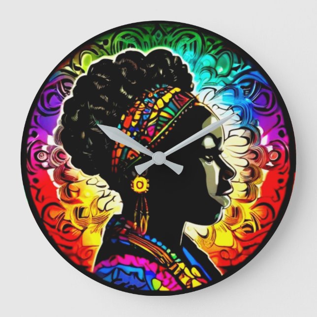 Black History month cute woman wall  Clock (Front)