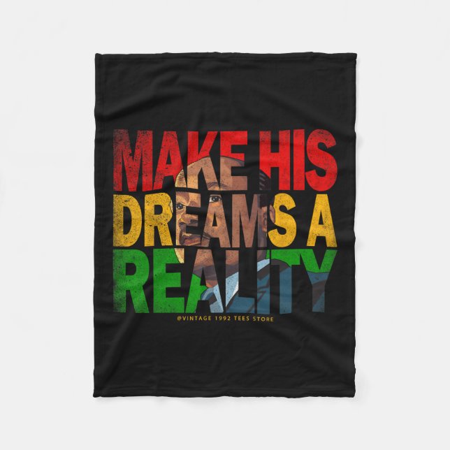 Black History Month Dream As Leaders African Ameri Fleece Blanket (Front)