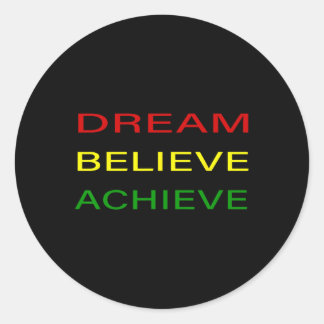 Black History Month Dream Believe Achieve - Red Ye Classic Round Sticker