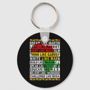 Black History Month Dream Like African Leader Keychain