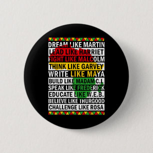 Black History Month Dream Like African Leader Men  2 Inch Round Button