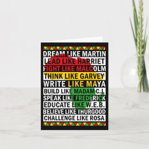 Black History Month Dream Like African Leader Men Card