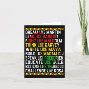 Black History Month Dream Like African Leader Men Card