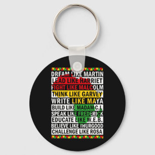 Black History Month Dream Like African Leader Men  Keychain