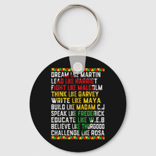Black History Month Dream Like African Leader Men  Keychain