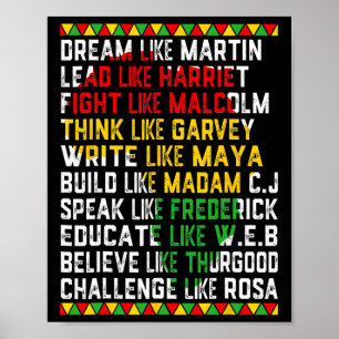 Black History Month Dream Like African Leader Men Poster