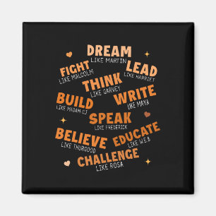 Black History Month Dream Like African Leaders Men Magnet
