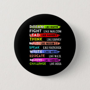 Black History Month Dream Like Martin African Lead 2 Inch Round Button