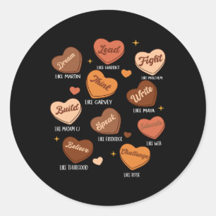 Black History Month Dream Like Martin African Lead Classic Round Sticker