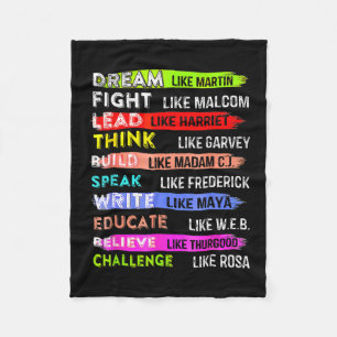 Black History Month Dream Like Martin African Lead Fleece Blanket