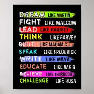 Black History Month Dream Like Martin African Lead Poster