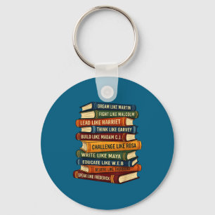 Black history month dream like martin books men keychain