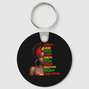 Black History Month Dream Like Martin Melanin Girl Keychain