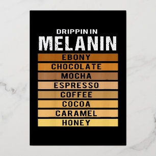 Black History Month Drippin Melanin Foil Holiday Card