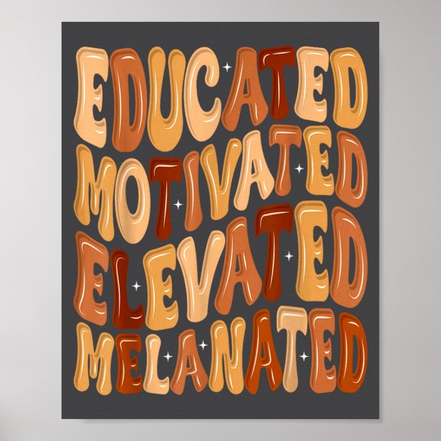 Black History Month Educated Motivated Elevated Me Poster (Front)