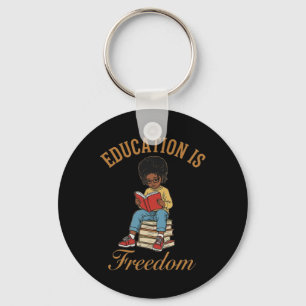 Black History Month Education Freedom Books Teache Keychain