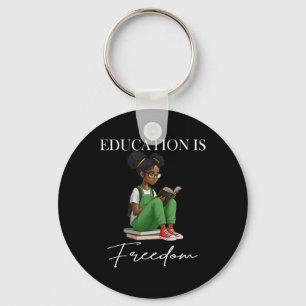 Black History Month Education Is Freedom Books Bla Keychain