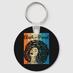Black History Month Feb Tee, Black And Proud Afro Keychain