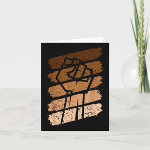 Black History Month Fist Vintage Women Boy Girl Ki Card