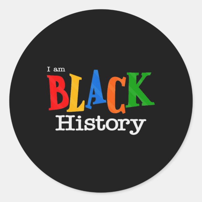 Black History Month Fist Women Men  Classic Round Sticker (Front)