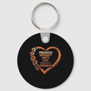 Black History Month Fists Diversity Equity Melanin Keychain