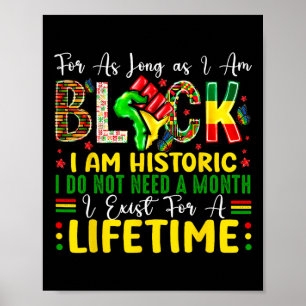 Black History Month For As Long As I Am Black I Am Poster