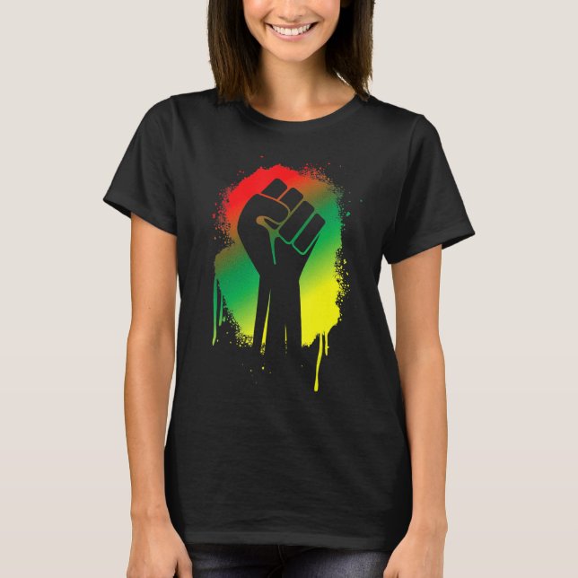 Black History Month For Men Women Kids African Pow T-Shirt (Front)