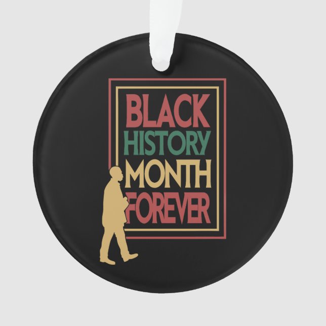 Black History Month Forever Typography Ornament (Front)