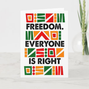 Black History Month Freedom Everyone Is Right Prem Card