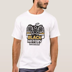 Black History Month Gamer Controller Grunge Design T-Shirt