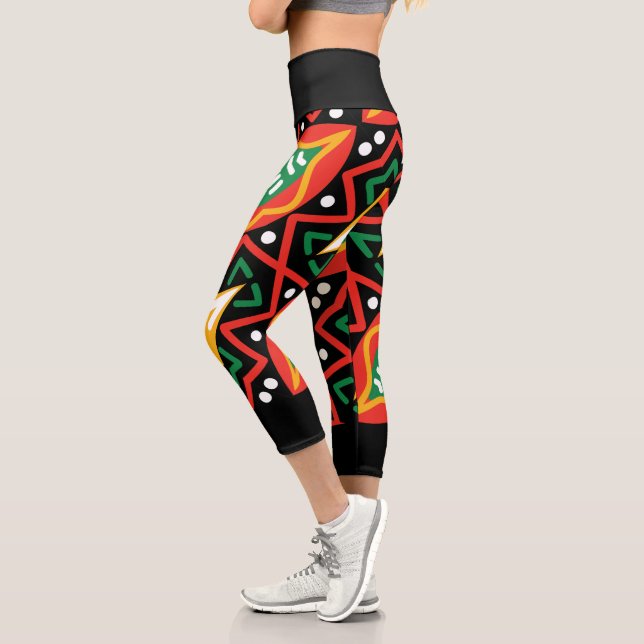 Black History Month Geography  Capri Leggings (Left)