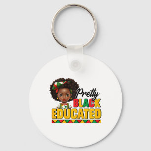 Black History Month Girl Juneteenth Pretty Black E Keychain
