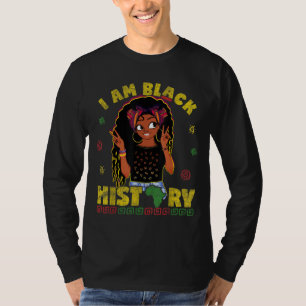 Black History Month Girls African Woman Afro Ameri T-Shirt