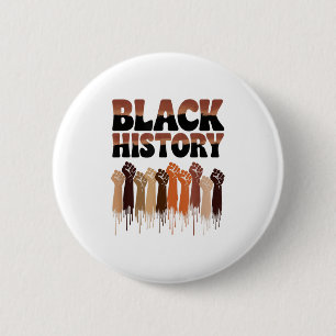 Black History Month Hands Symbol Afro Motivation  2 Inch Round Button