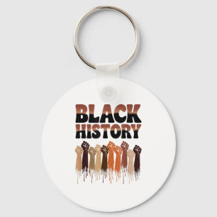 Black History Month Hands Symbol Afro Motivation  Keychain