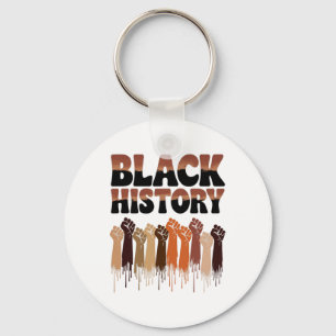 Black History Month Hands Symbol Afro Motivation _ Keychain
